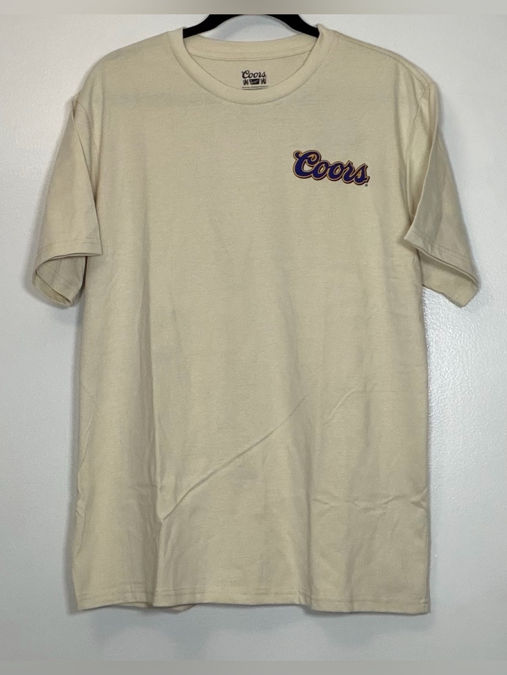 🆕 Men's Cream Coors Logo Short-Sleeve T-Shirt
